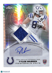2025 Topps Chrome Tyler Warren Auto Patch Rookie Player-Worn RC #RPA-TW Colts
