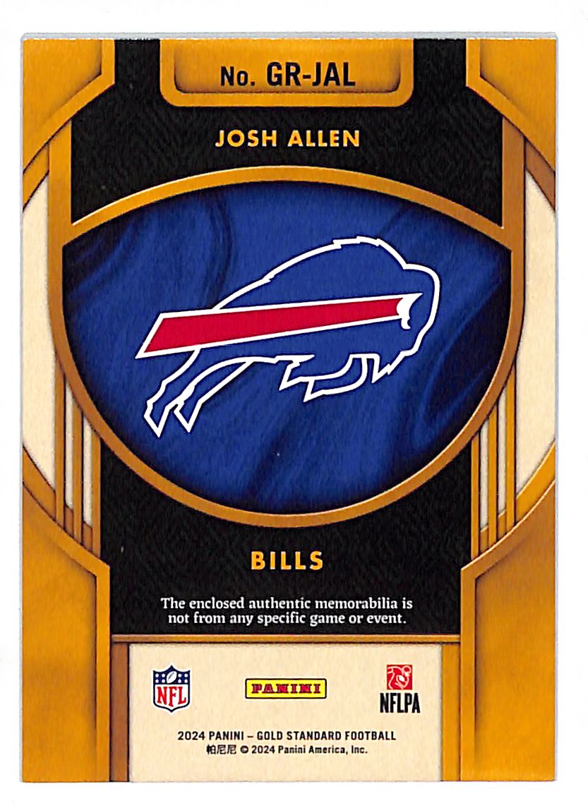 2024 Panini Gold Standard Josh Allen Gold Rush Patch Memorabilia #GR-JAL Bills