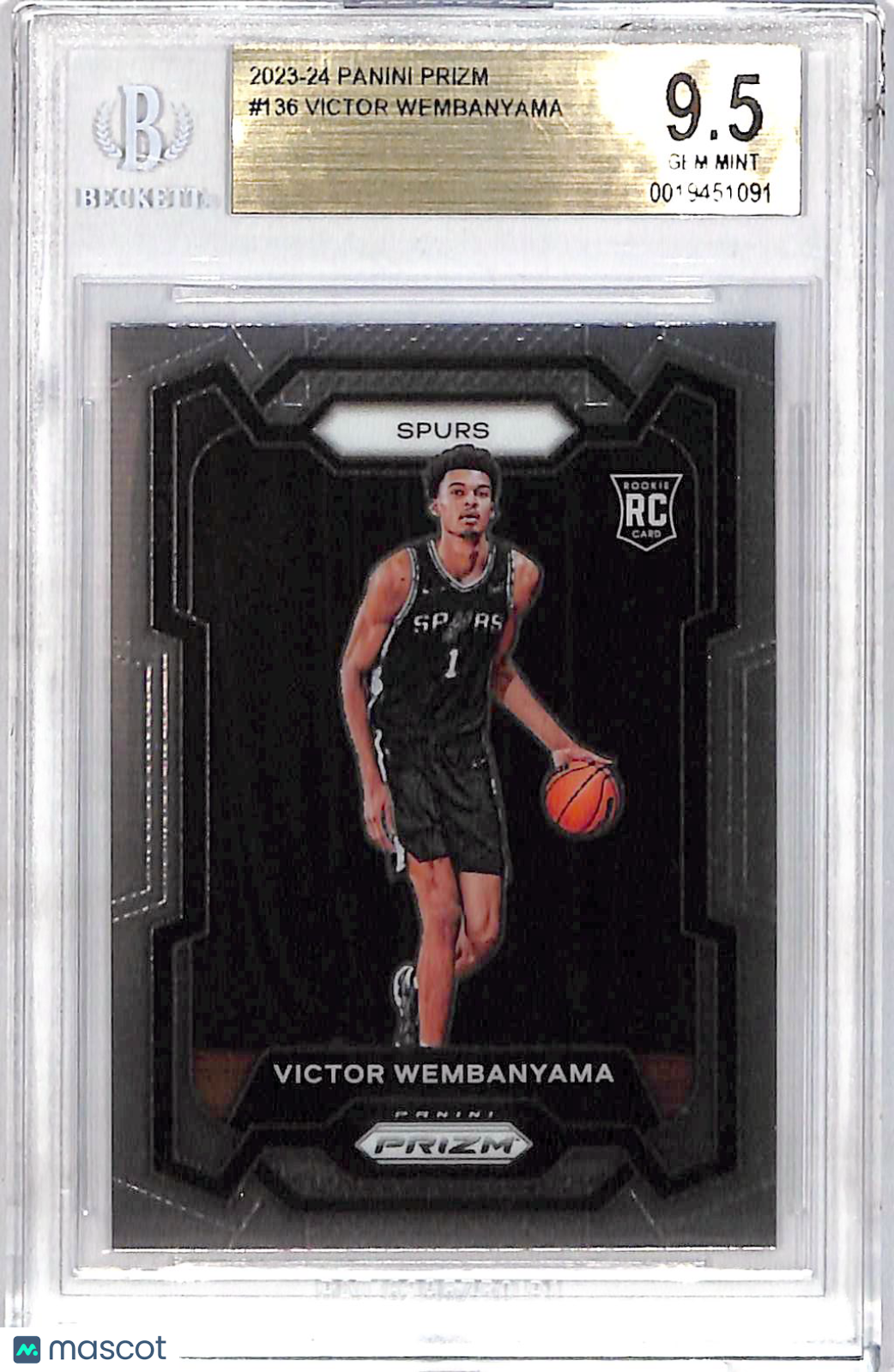 2023 Panini Prizm Victor Wembanyama Rookie RC #136 BGS 9.5 San Antonio Spurs