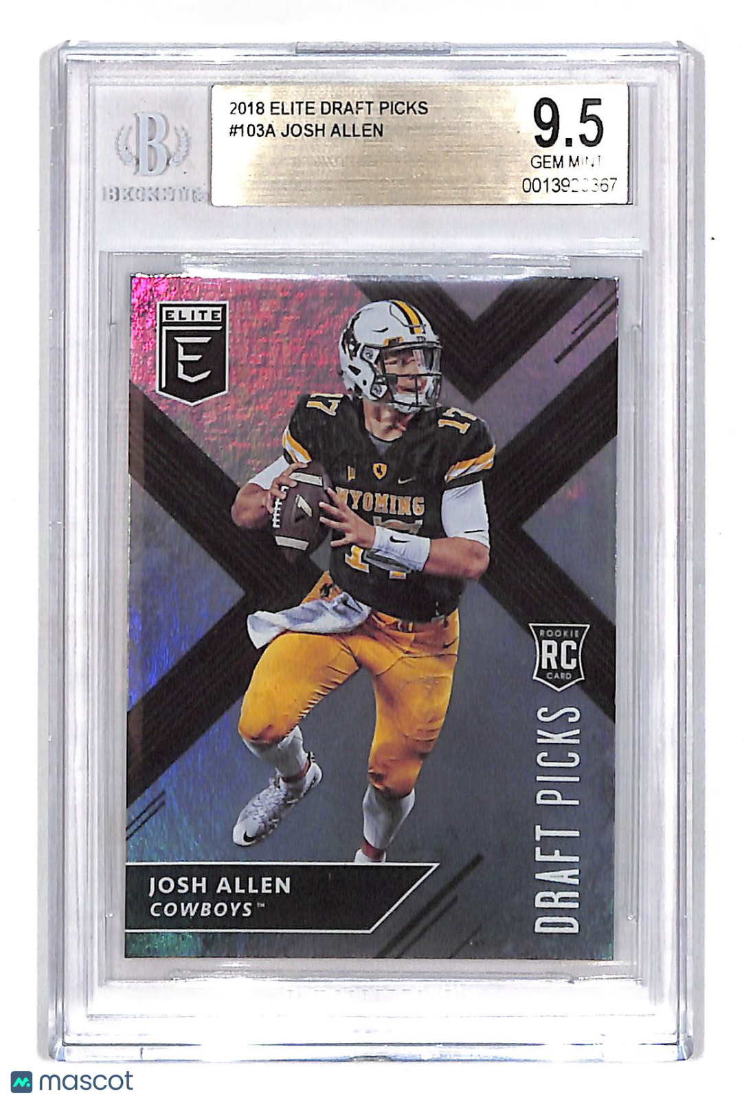 2018 Panini Elite Draft Picks Josh Allen Rookie RC #103 BGS 9.5 Wyoming Cowboys