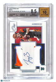 2021 Panini One Joe Burrow Blue Auto Patch Rookie RC #31 BGS 8.5 BAS Bengals