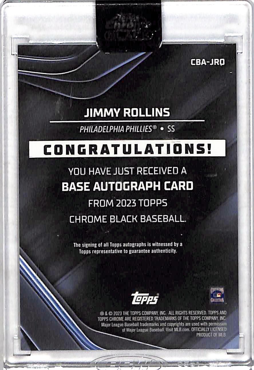2023 Topps Chrome Black Jimmy Rollins Autograph #CBA-JRO Philadelphia Phillies