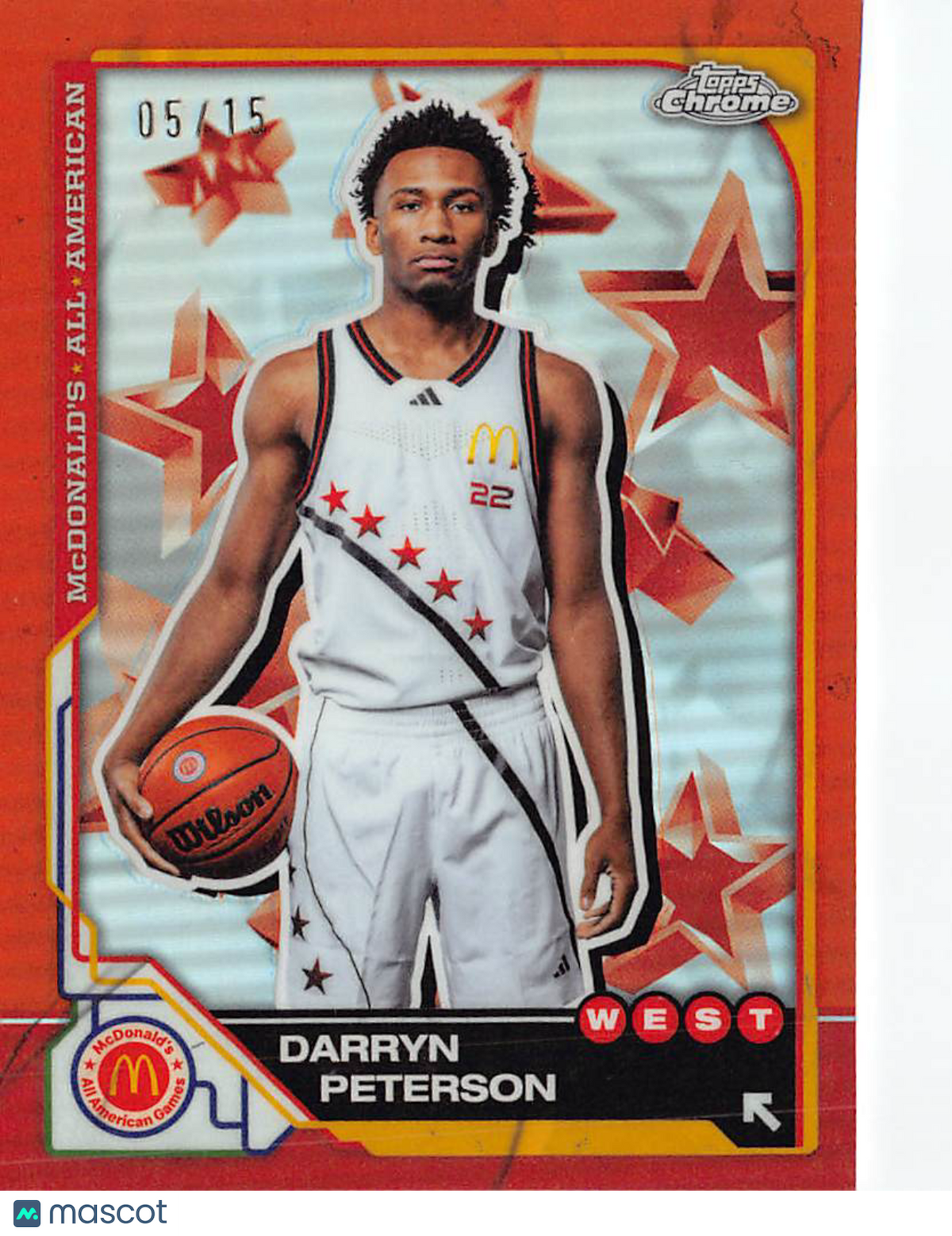2025 Topps Chrome McDonald's All American Darryn Peterson Orange /15 #12
