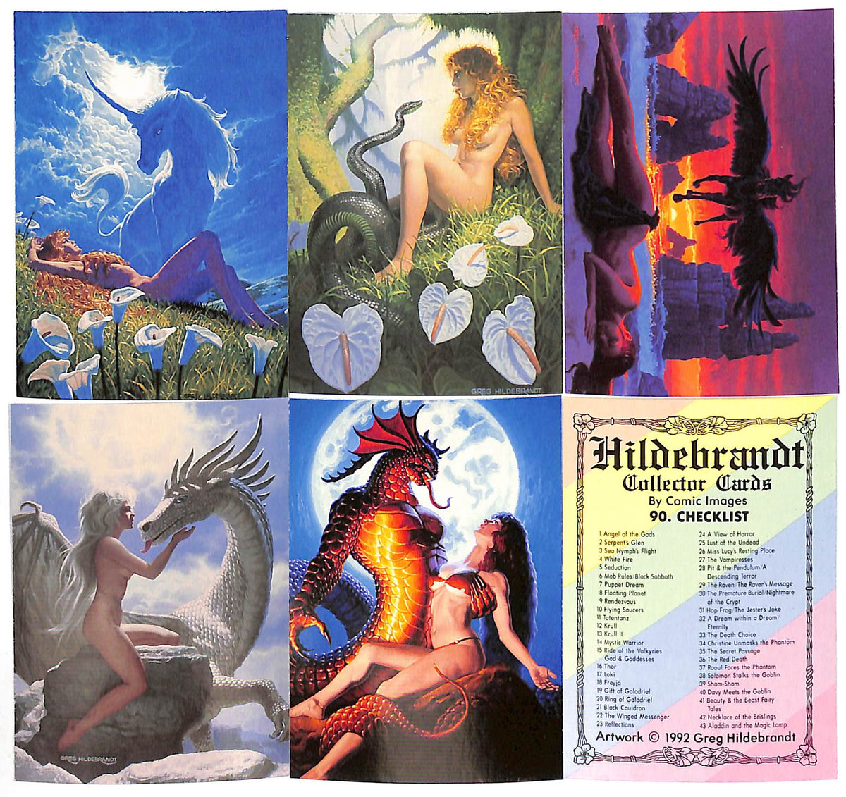 1992 Hildebrandt Collector Cards By Comic Images Complete Set #1-90