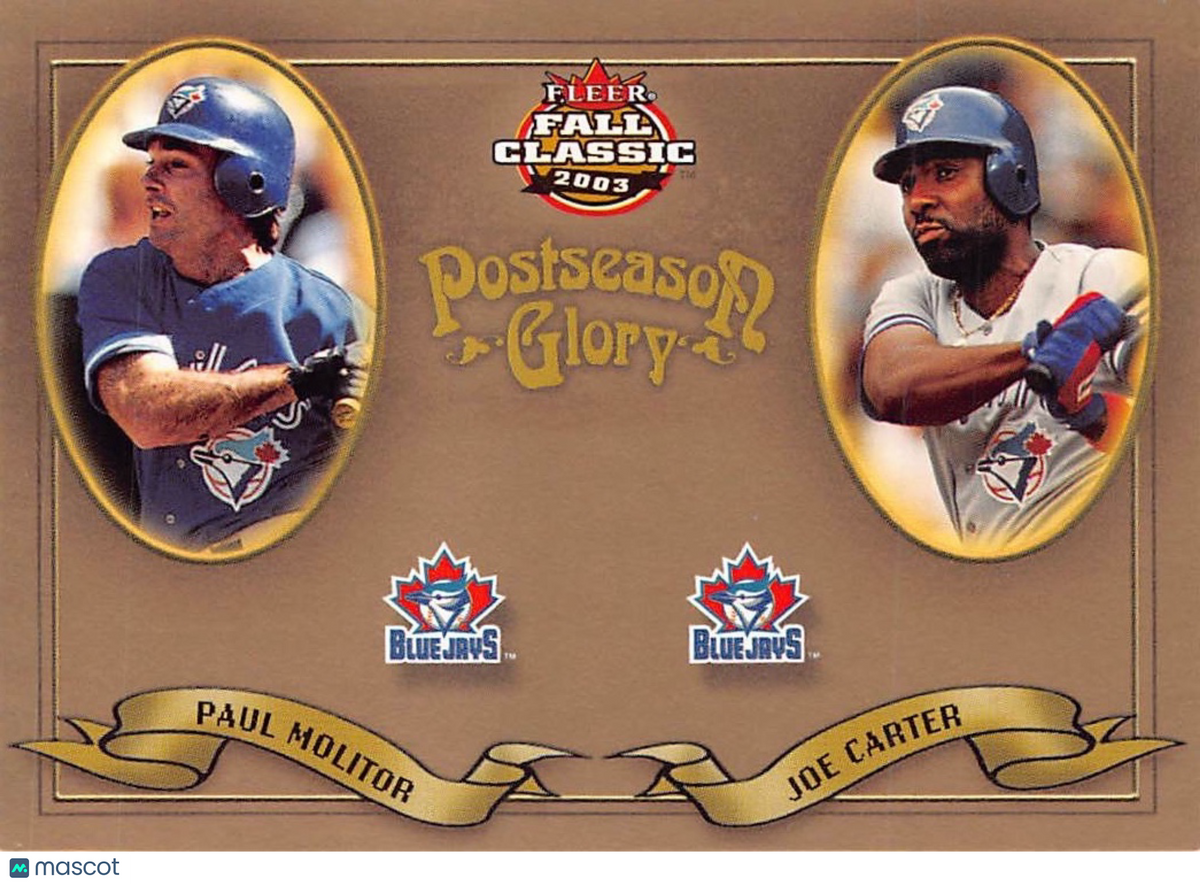 2003 Fleer Fall Classic Postseason Glory Joe Carter Paul Molitor /750 #23