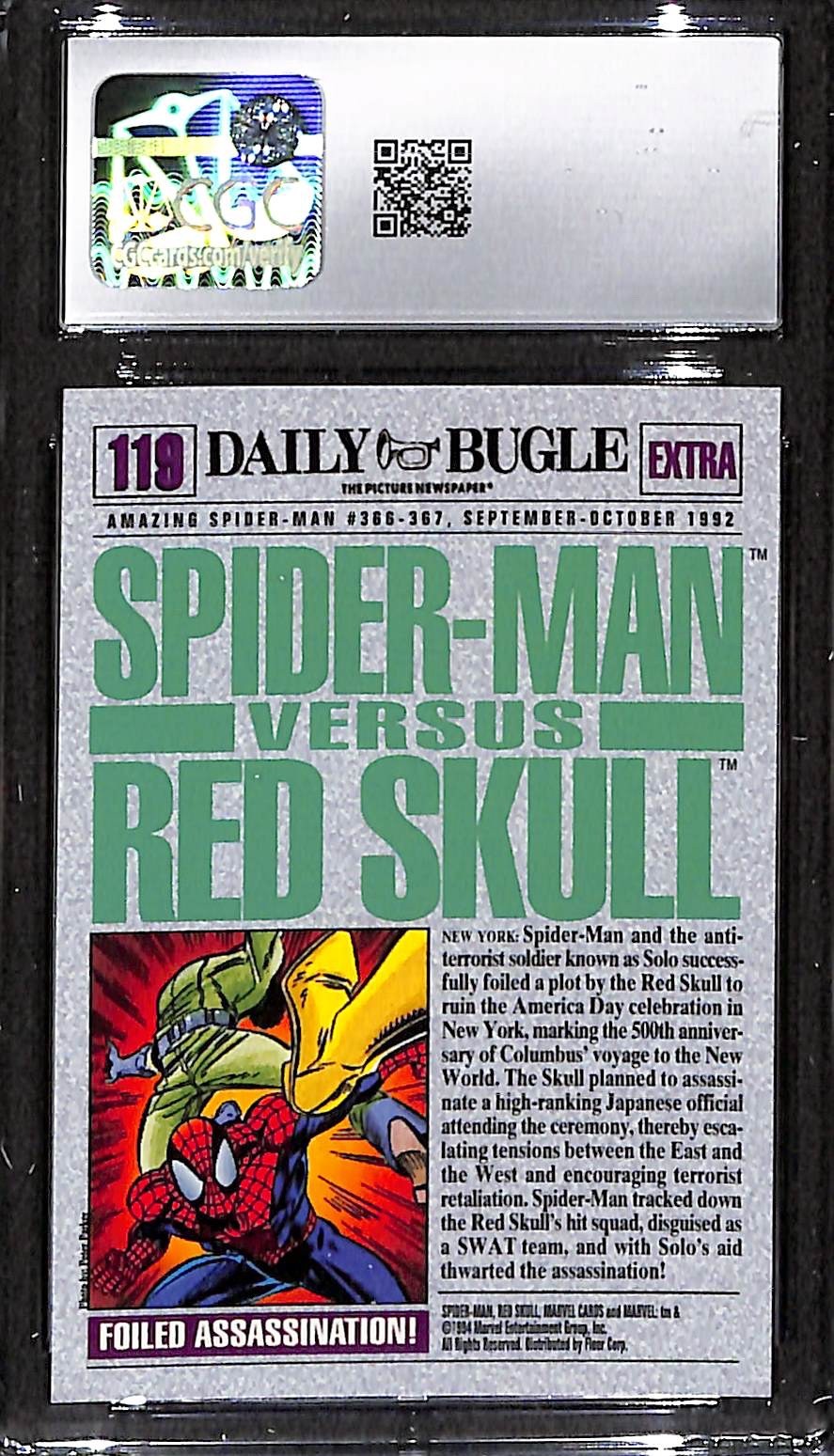 Spider-Man vs Red Skull Amazing spider-man 1st edition #119 CGC 10