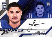 2024 Donruss Elite Laiatu Latu Auto Autograph Pen Pals Rookie RC Colts