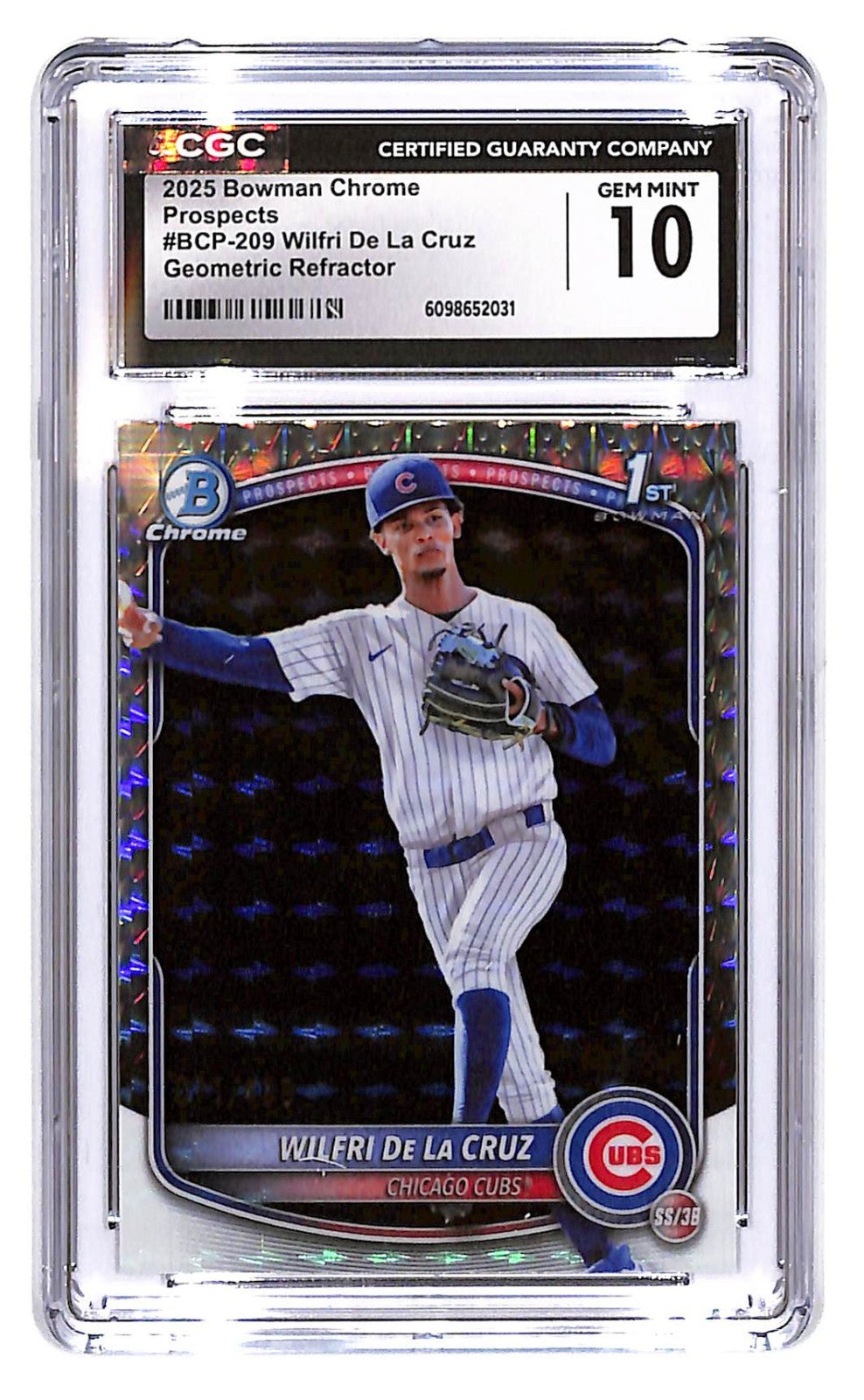 2025 Wilfri De La Cruz Bowman Chrome Prospects #BCP-209 Geometric CGC Mint 10