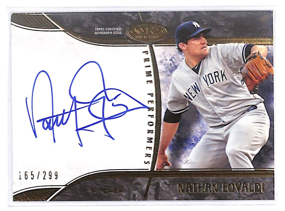 2016  Nathan Eovaldi Topps Tier One Prime Performers Auto - PP-NEO #165/299