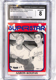 1982 Hank Aaron, Sandy Koufax TCMA Superstars Second Series - #88 CGC 8