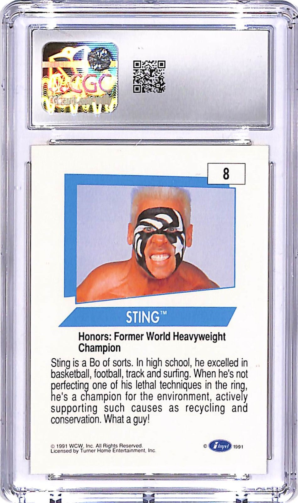 1991 Impel WCW Sting #8 CGC 9.5