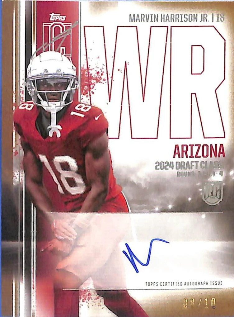 2024 Topps Signature Class Marvin Harrison Jr Auto Autograph Rookie RC Gold /10