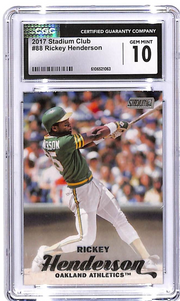 2017 Stadium Club Rickey Henderson #88 CGC 10 Atheltics