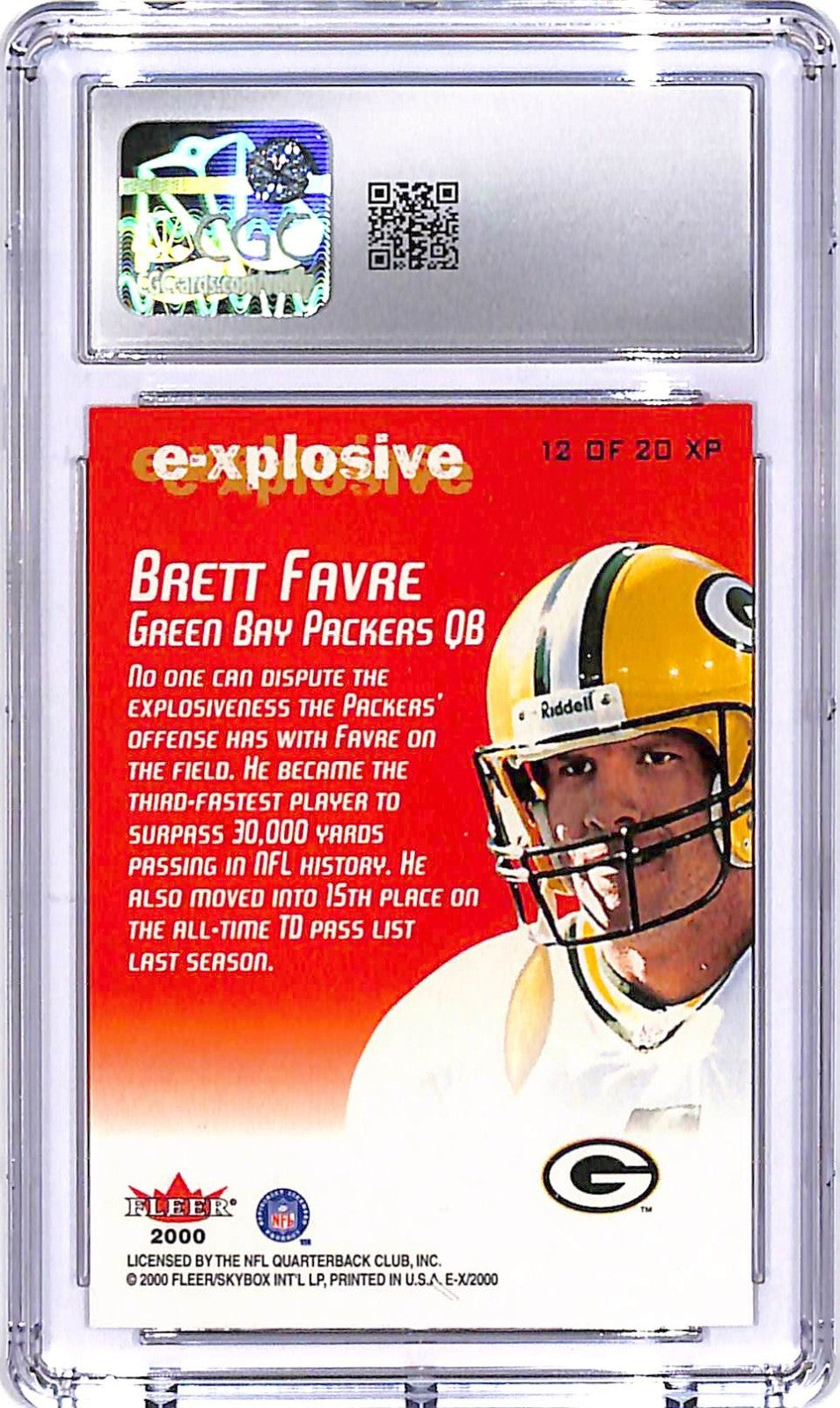 2000 Fleer Ex Brett Favre E-Xplosive CGC 9.5 Packers