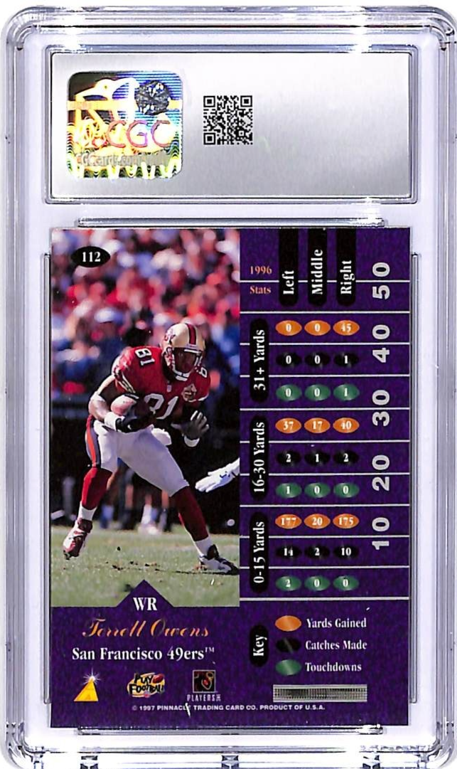 1997 Zenith Terrell Owens Rookie RC #112 CGC 9.5 49ers