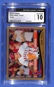 2014 Topps Season Highlights Checklist Mike Trout #364 Gold #1020/2014 CGC 10