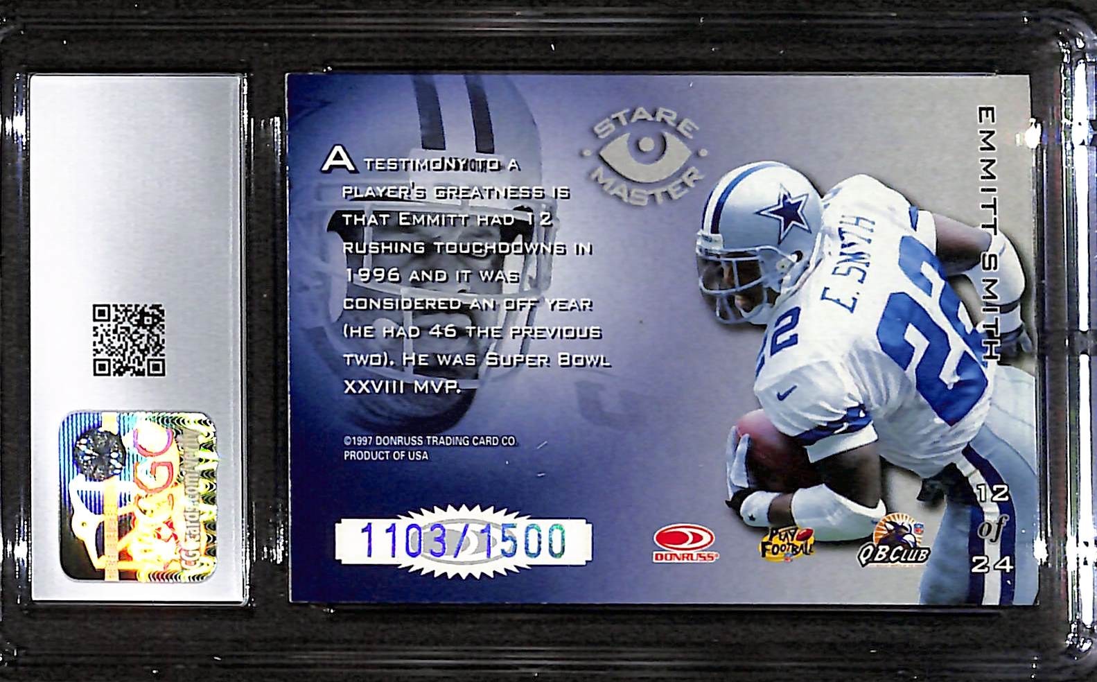 1997 Donruss Preferred - Stare Masters Emmitt Smith #12 /1500 CGC 9.5
