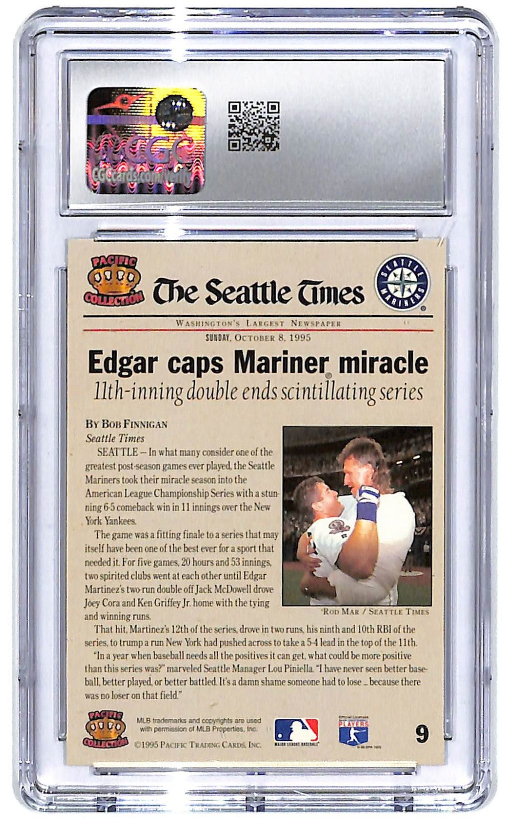 1995 Pacific Griffey Scores Winning Run #9 CGC Plus 9.5