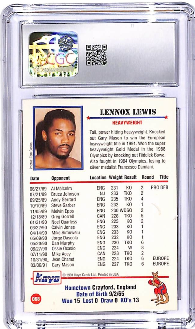 1991 Kayo Lennox Lewis Rookie RC #68 CGC 9