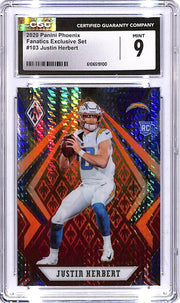 2020 Chronicles Justin Herbert Rookie RC Fire Burst CGC 9 Chargers