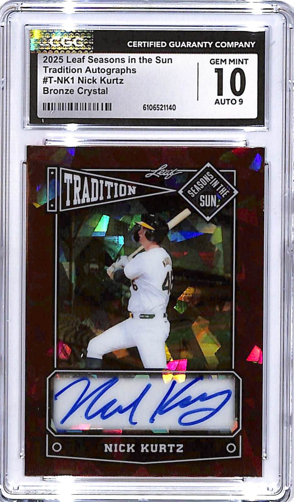 2025 Leaf Seasons in the Sun Nick Kurtz Auto Autograph Tradition /30 CGC 10