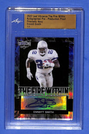 2022 Leaf Vibrance Emmitt Smith Auto Prismatic Navy The Fire Within #1/1 Proof