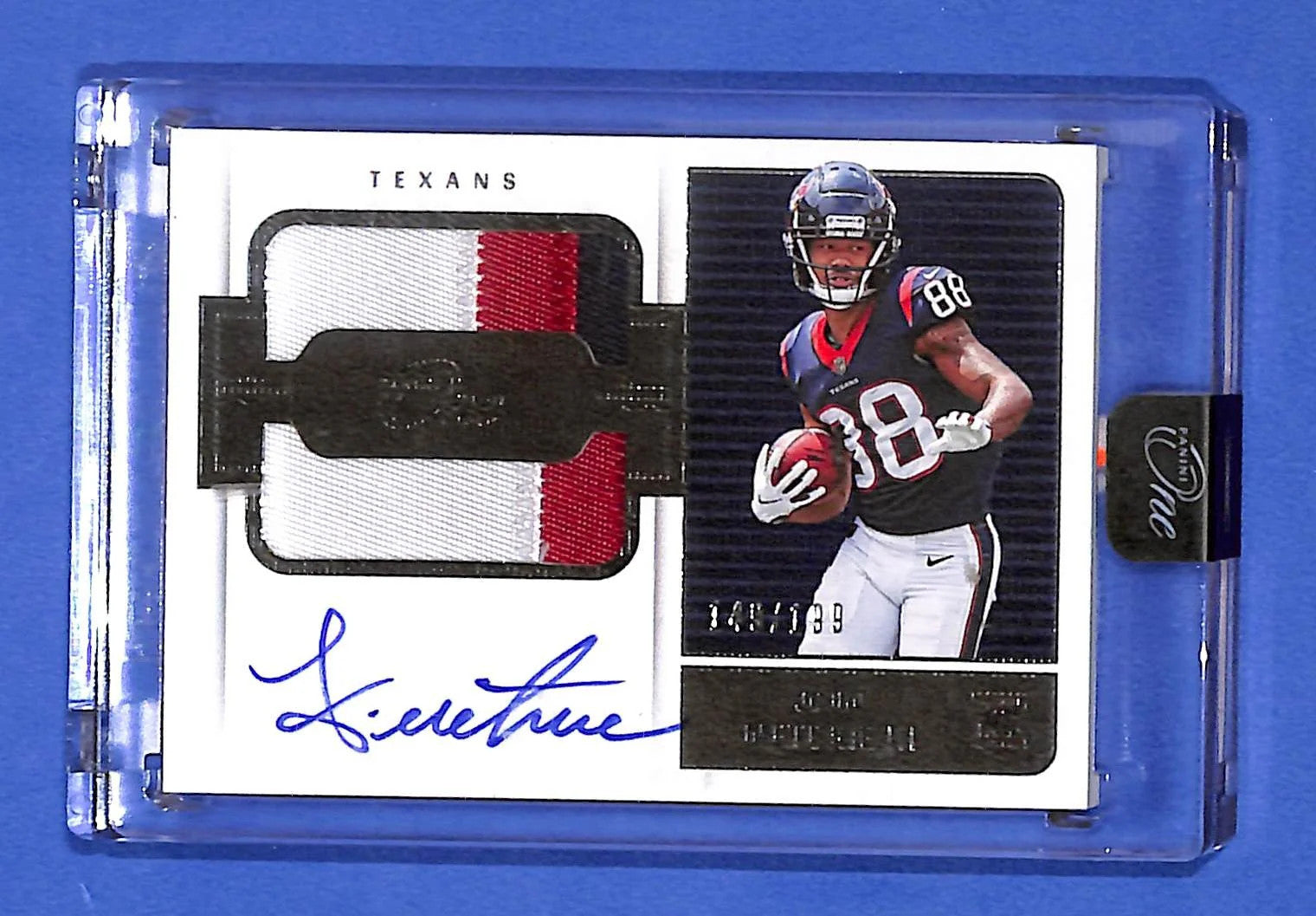 2022 Panini One Rookie Dual Patch AutoJohn Metchie III #42 /199 (AU, RC, MEM)
