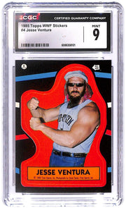 1985 Jesse Ventura Topps WWF - Stickers #4 CGC Mint 9
