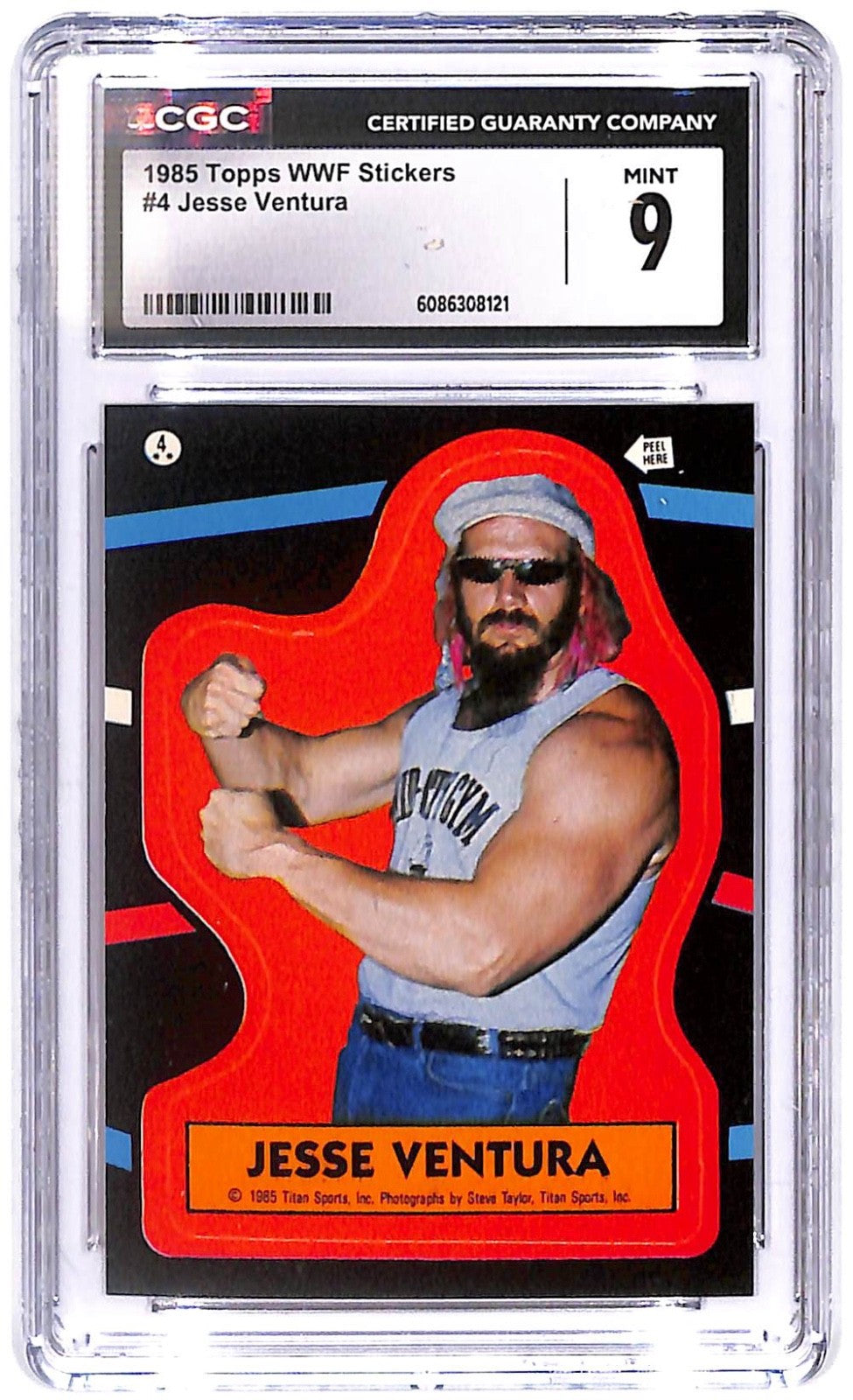 1985 Jesse Ventura Topps WWF - Stickers #4 CGC Mint 9