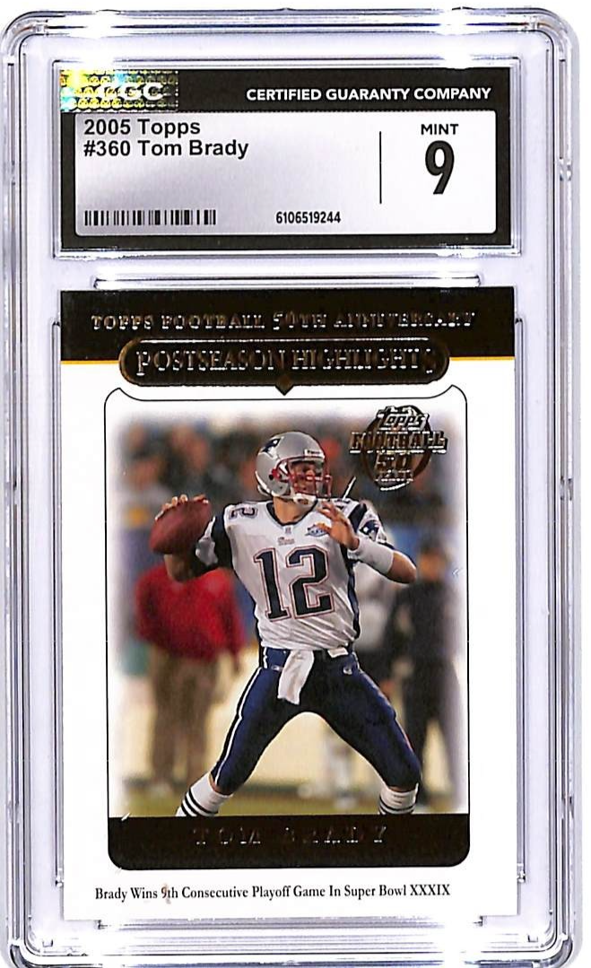 2005 Topps Tom Brady #360 CGC 9 Patriots