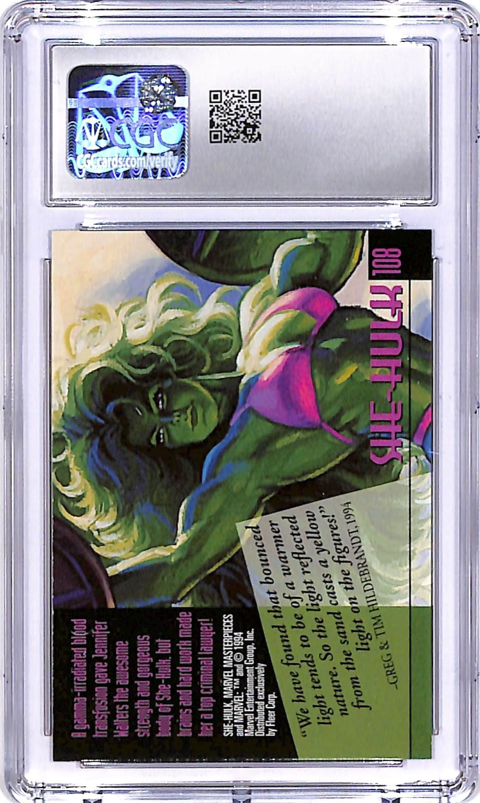 1994 Fleer Marvel Masterpieces She Hulk #108 CGC 9.5
