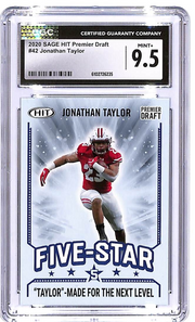 2020 Sage Hit Premier Draft Jonathan Taylor Rookie RC #42 CGC 9.5