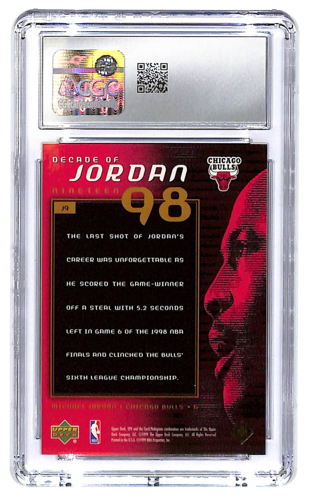 1990-00 Michael Jordan SPx Decade of Jordan #J9 CGC Mint 9