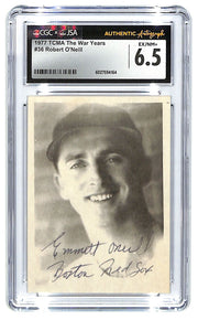 1977 TCMA Emmett O'Neill The War Years #36 Auto CGC 6.5 - JSA Authentic Auto