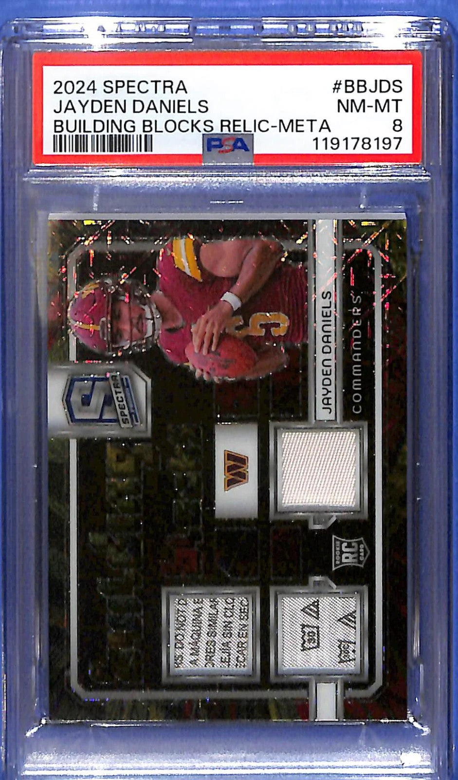 2024 Jayden Daniels Panini Spectra Building Blocks Prizm BB-JDS #24/25 PSA 8