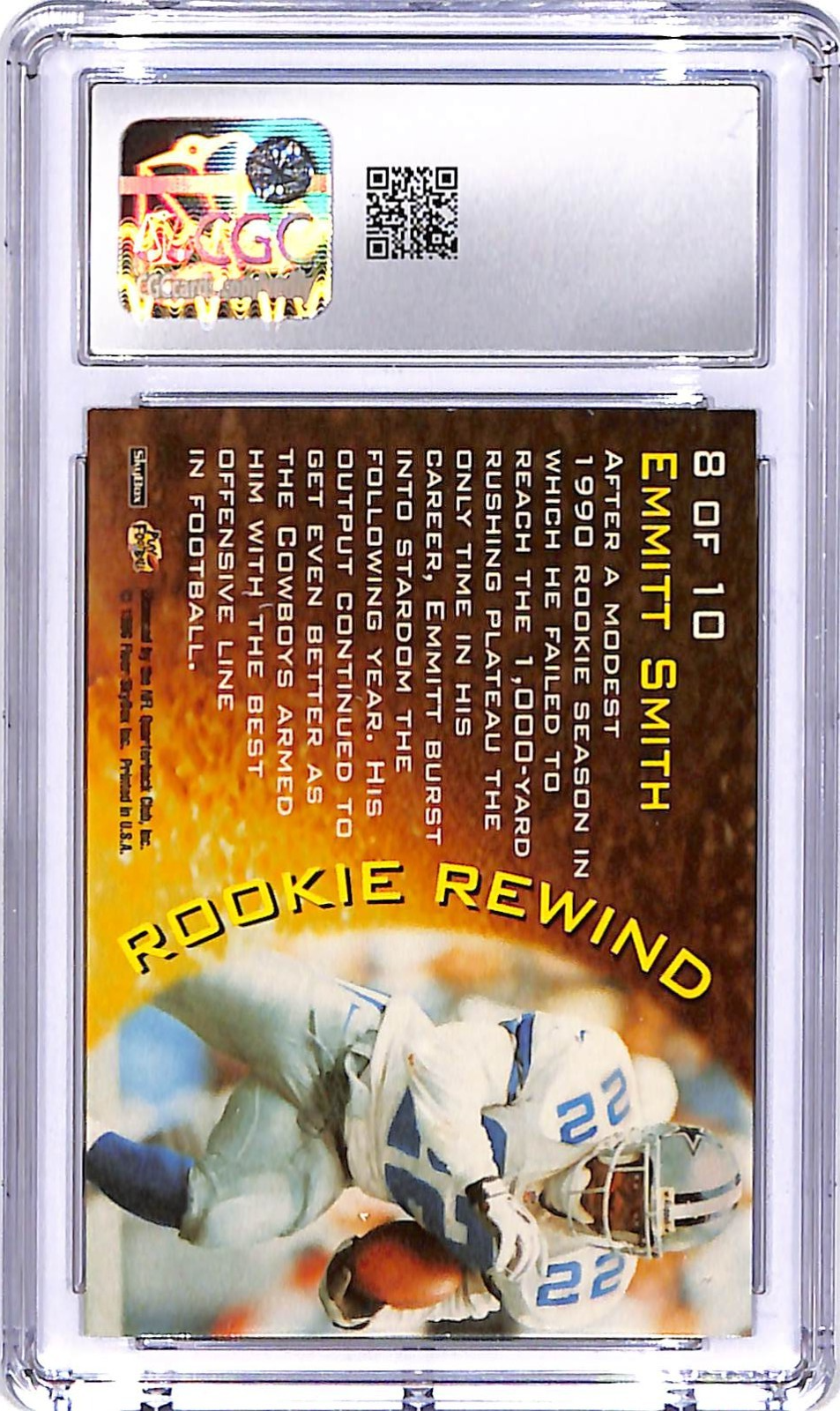 1996 SkyBox Impact Emmitt Smith Rookie Rewind #8 CGC 9.5 Cowboys