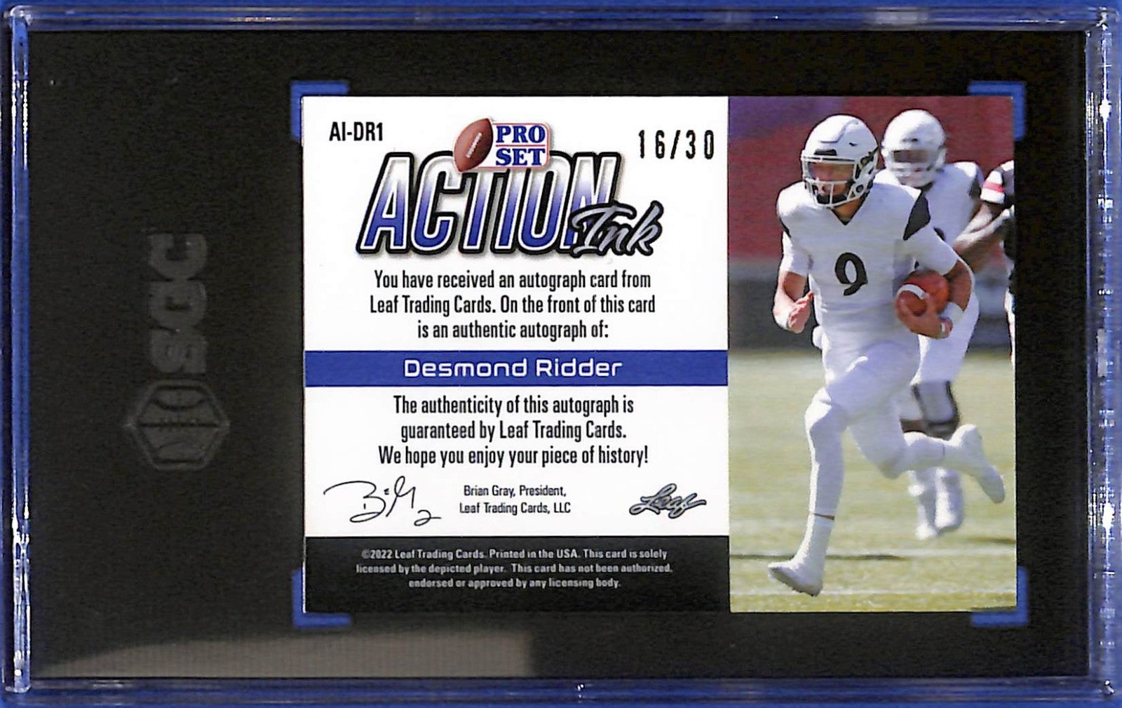 2022 Leaf Pro Set AI-DR1 Desmond Ridder Purple INK AUTO /30 - SGC 9 / AUTO 10
