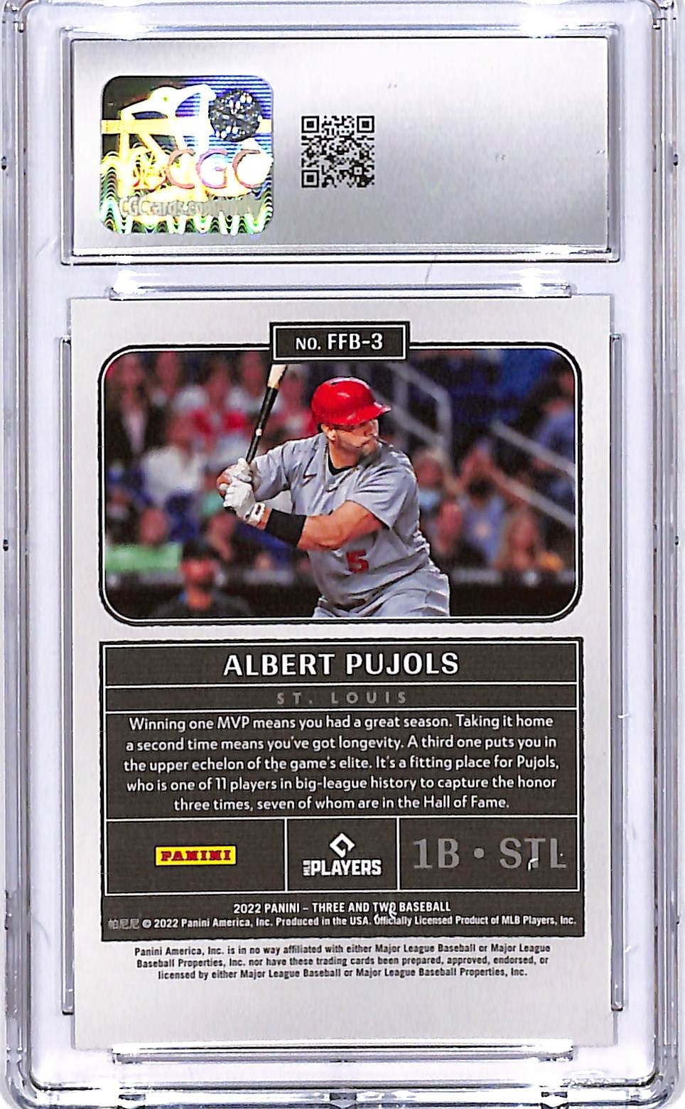 2022 Panini Three and Two Albert Pujols Future First Ballots Blue /150 CGC 10