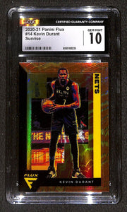 2020-21 Panini Flux Kevin Durant RC #14 Sunrise CGC 10 Gem Mint Brooklyn Nets