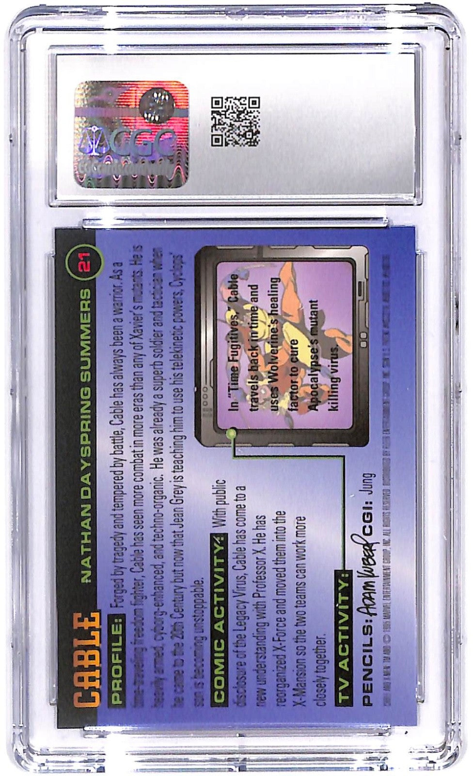 1995 Cable Fleer Ultra X-Men All-Chromium '95 Fleer - #21 CGC Mint 10