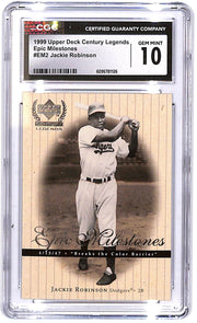 1999 UD Century Legends Epic Milestones Jackie Robinson #EM2 CGC 10 Gem Mint