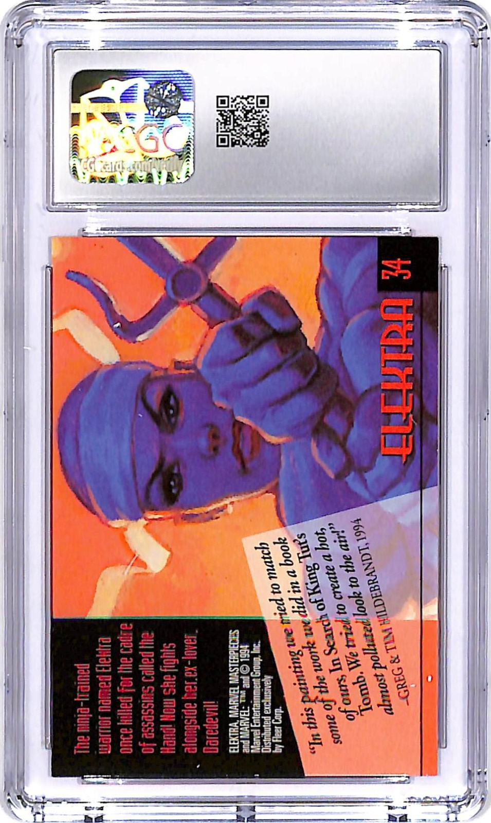 1994 Fleer Marvel Masterpieces Elektra #34 CGC 9.5