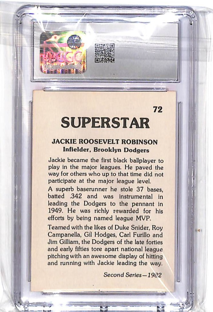 1982 Jackie Robinson TCMA Superstars Second Series -  #72 CGC 8