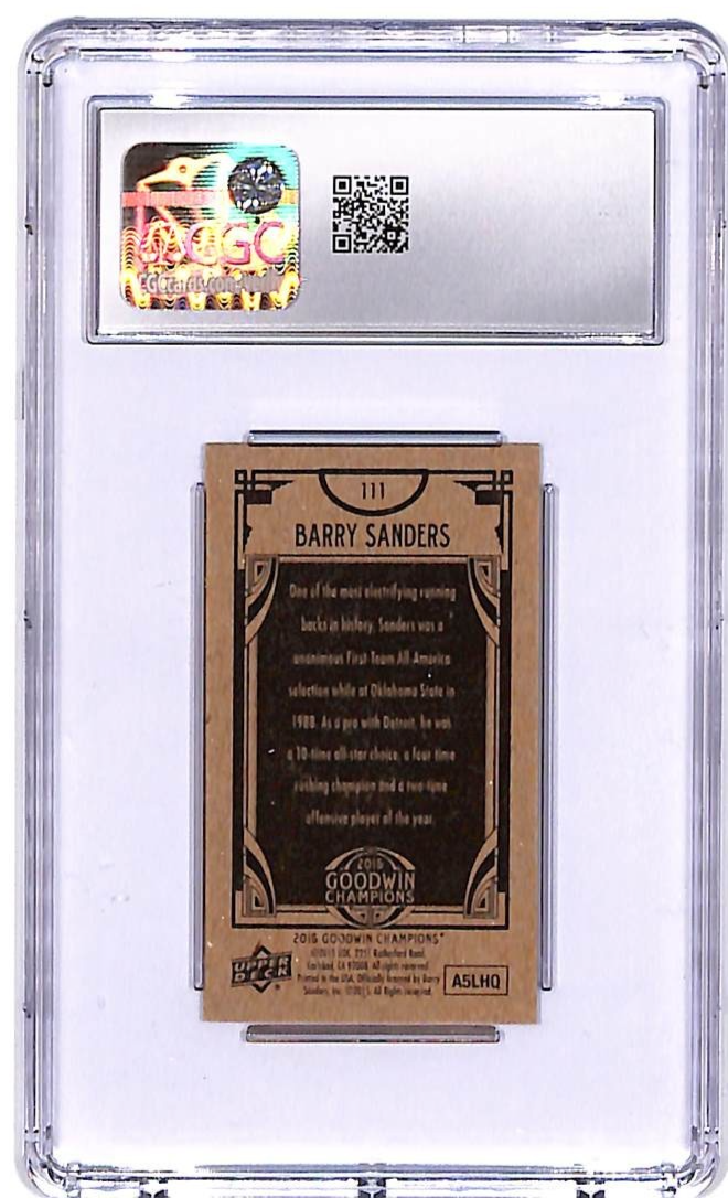 2015 Upper Deck Goodwin Champions Barry Sanders Mini CGC 10 #111 Lions
