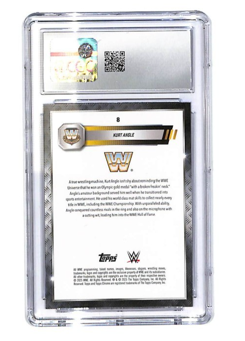 2025 Kurt Angle Topps Chrome Sapphire WWE Legends #8  CGC Gem Mint 10