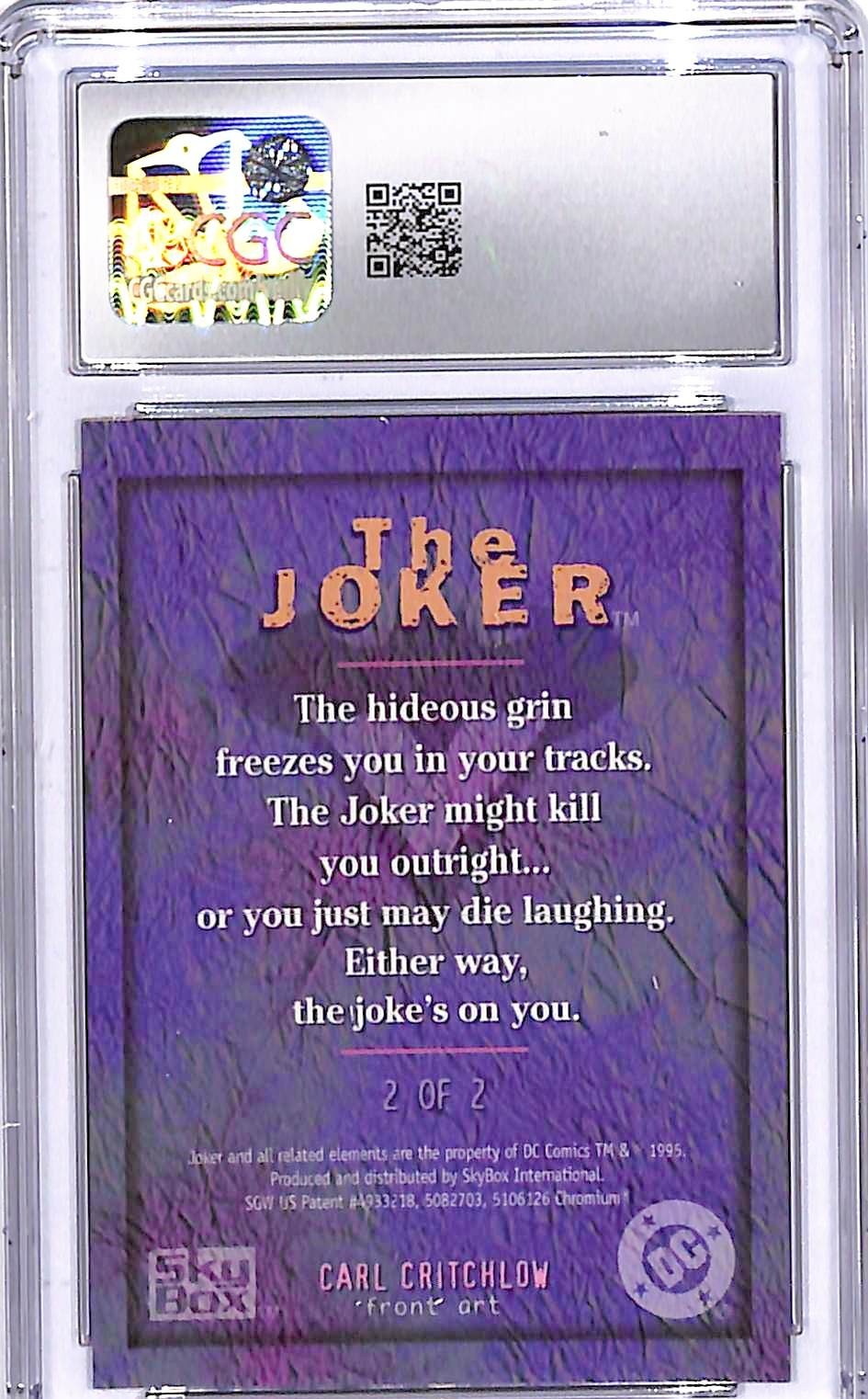 1996 SkyBox Batman Master Series The Joker Chromium #3 CGC 9.5