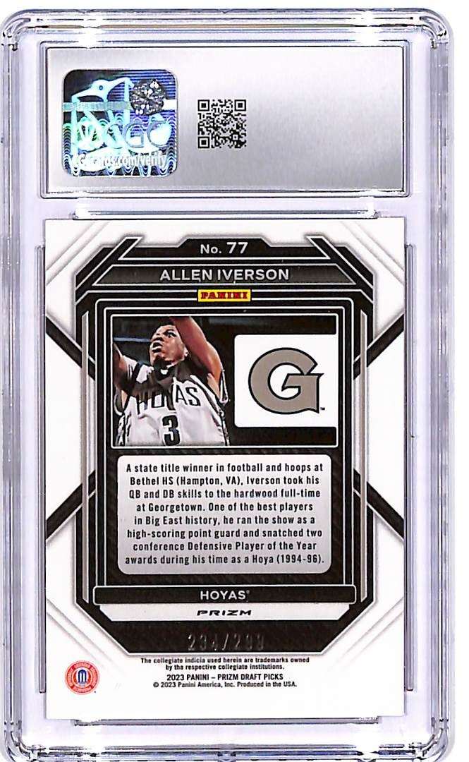 2023 Prizm Draft Picks Allen Iverson Red /299 CGC 10