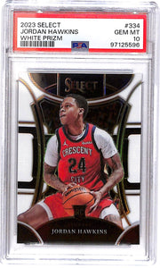 2023-24 Jordan Hawkins Select Rookie White Prizm #334 41/149 PSA 10