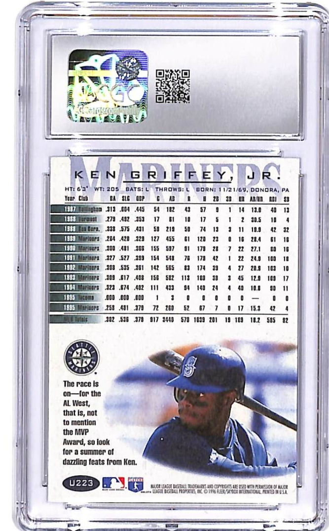 1996 Fleer Update Ken Griffey Jr U223 CGC 9.5 Mariners