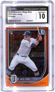 2025 Jace Jung Bowman Mega Box Orange #59 (RC) CGC Mint 10